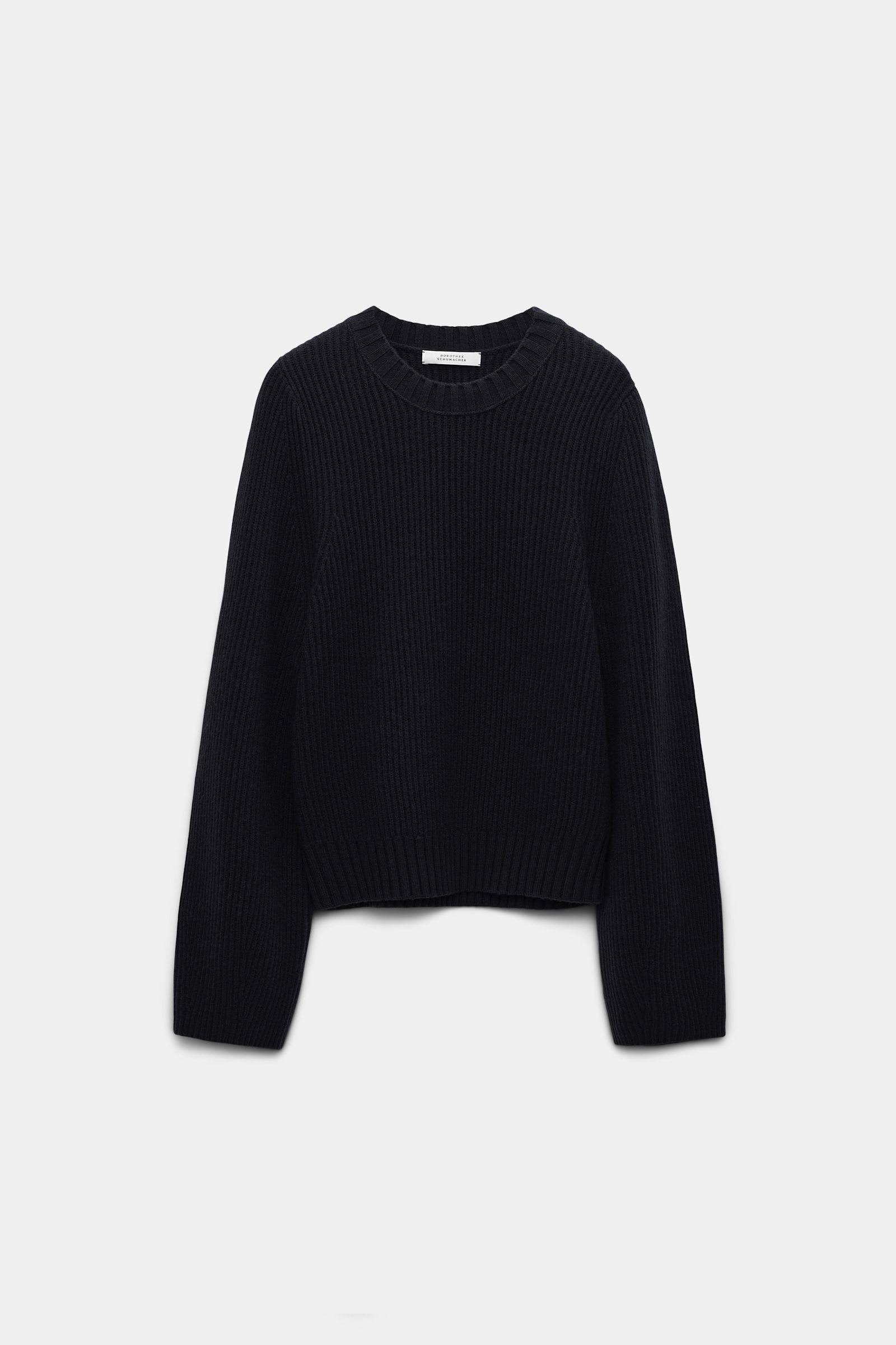 Dorothee Schumacher RIBBED PULLOVER IN MERINO AND CASHMERE pure black