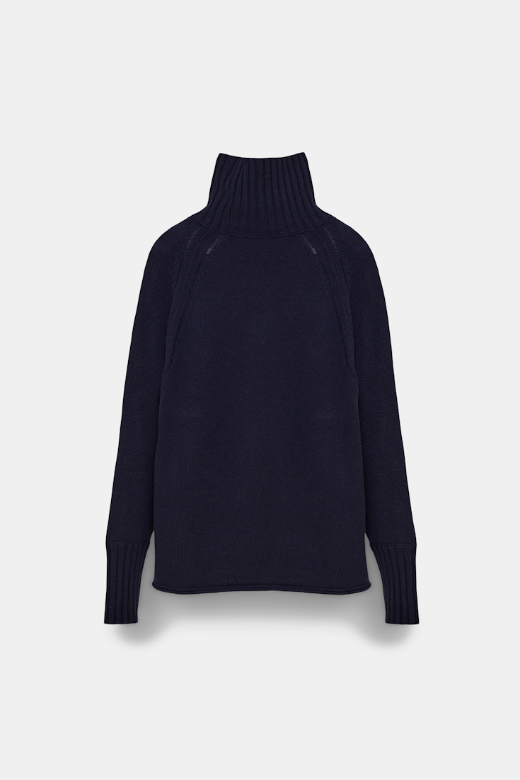 Dorothee Schumacher ROLLKRAGENPULLOVER AUS MERINO UND KASCHMIR true navy