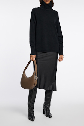 Dorothee Schumacher TURTLENECK PULLOVER IN MERINO AND CASHMERE pure black