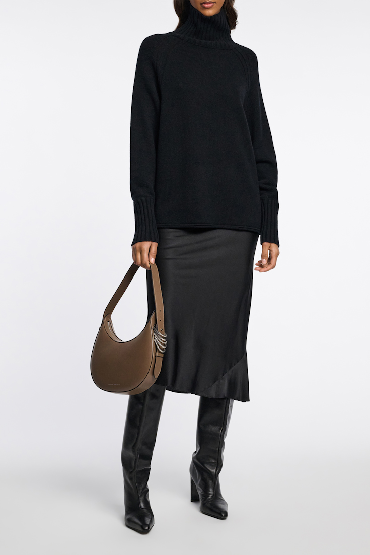 Dorothee Schumacher TURTLENECK PULLOVER IN MERINO AND CASHMERE pure black