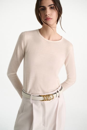 Dorothee Schumacher Rundhalspullover aus Kaschmir camellia white