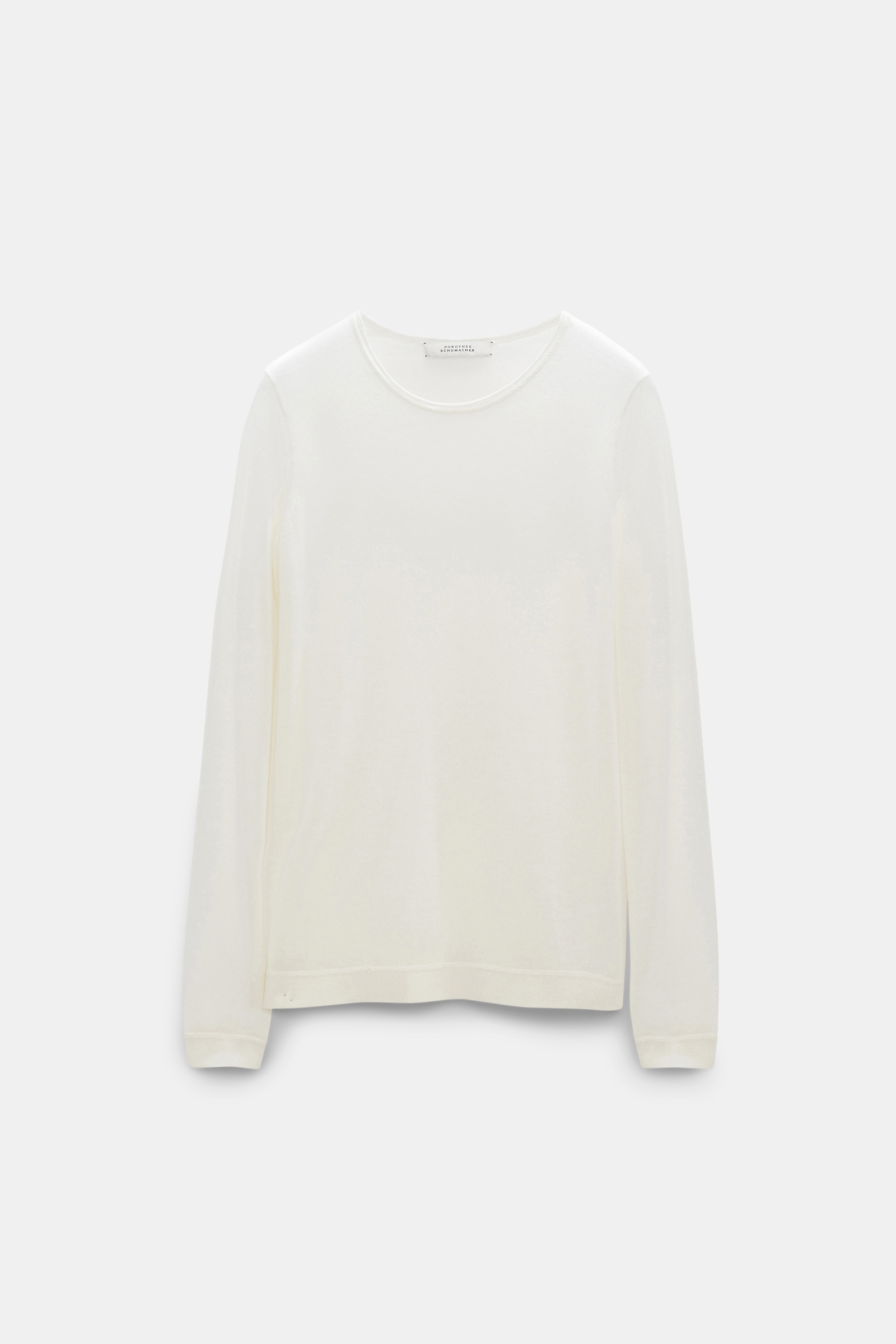 Dorothee Schumacher Round neck sweater in pure cashmere camellia white