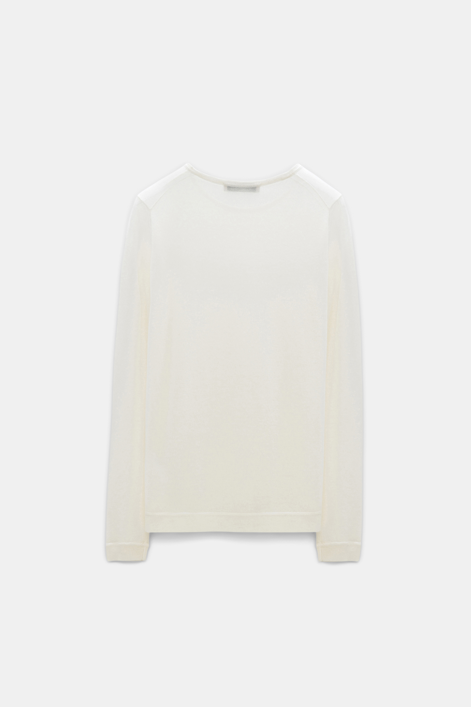 Dorothee Schumacher Round neck sweater in pure cashmere camellia white