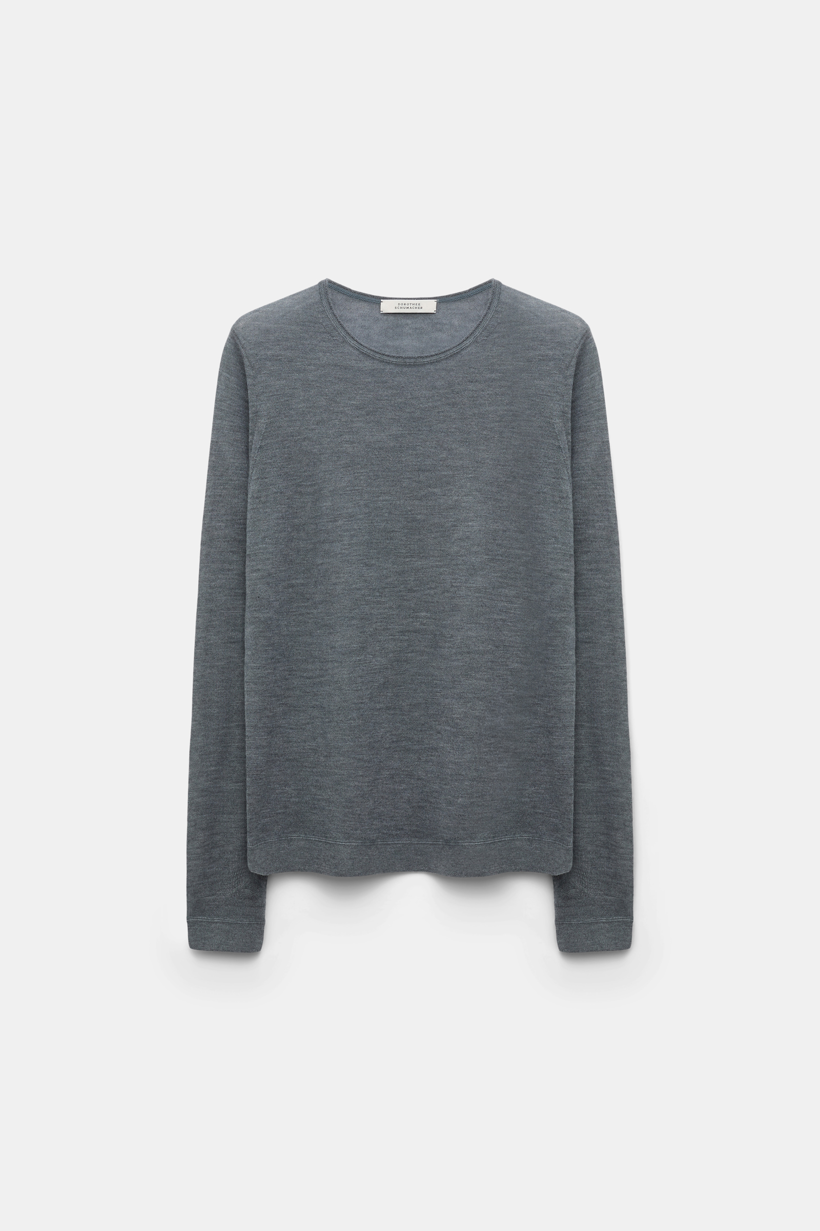 Dorothee Schumacher Round neck sweater in pure cashmere basalt grey