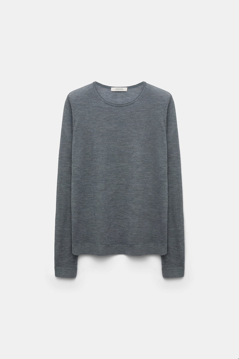 Dorothee Schumacher Women's Grey Round Neck Sweater In Pure Cashmere Large