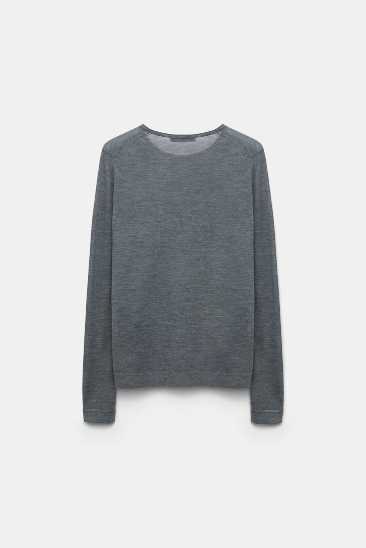Dorothee Schumacher Round neck sweater in pure cashmere basalt grey