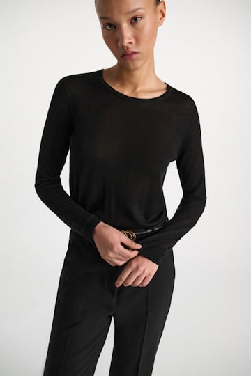 Dorothee Schumacher Rundhalspullover aus Kaschmir pure black