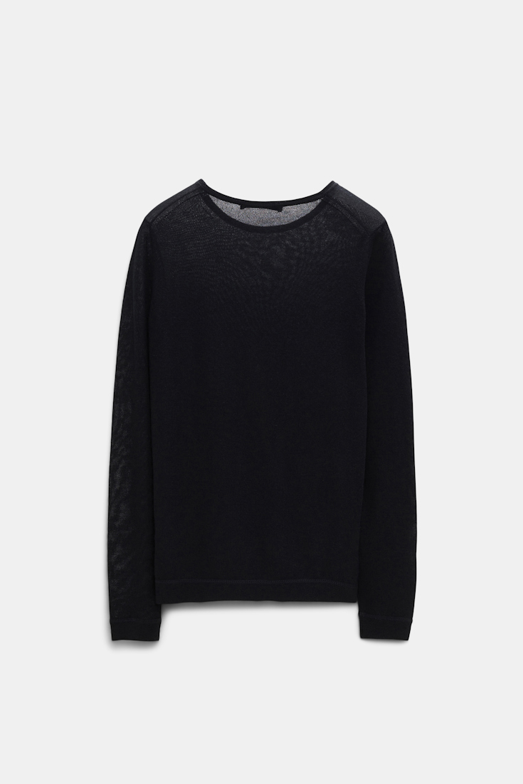 Dorothee Schumacher ROUND NECK SWEATER IN CASHMERE pure black