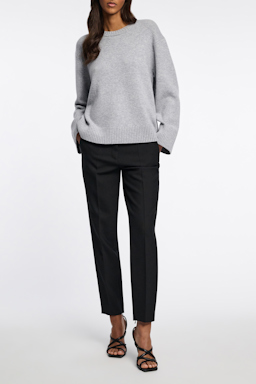 Dorothee Schumacher Soft cashmere-blend round neck pullover marble grey