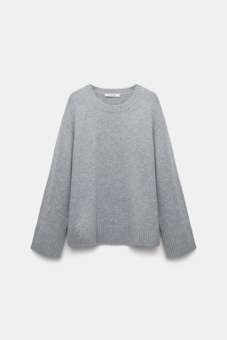 Dorothee Schumacher Soft cashmere-blend round neck pullover marble grey