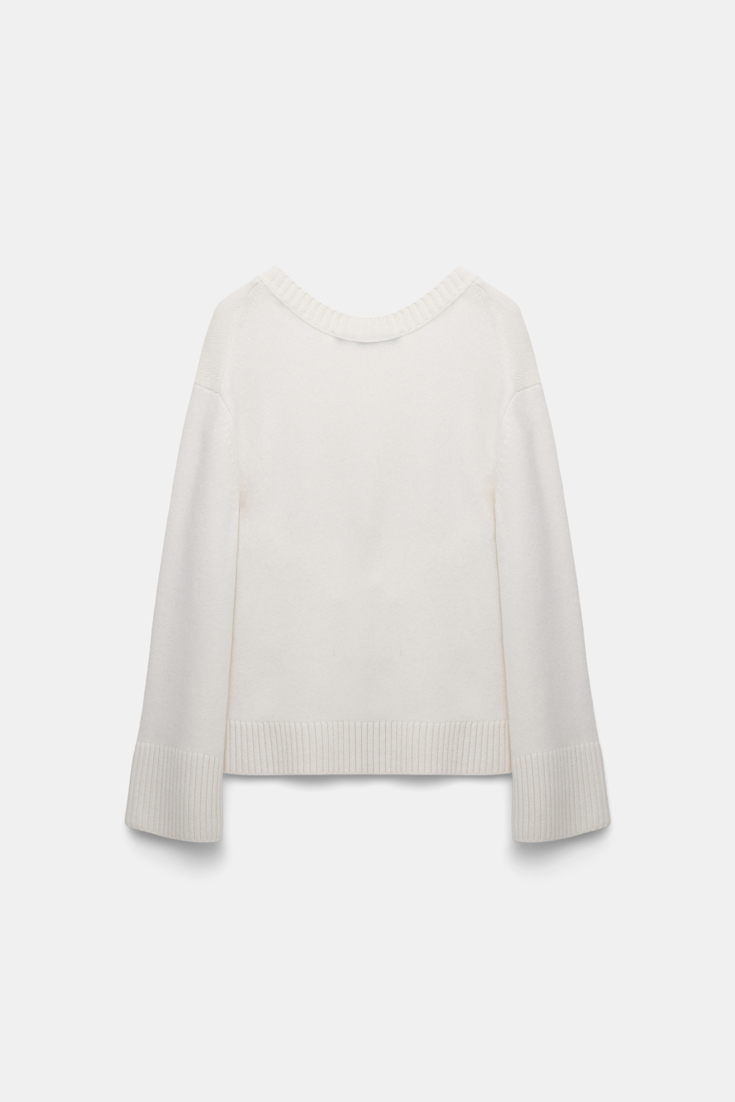 Dorothee Schumacher Soft cashmere-blend round neck cardigan lily white