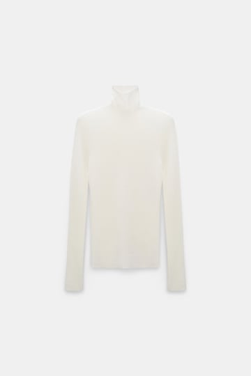 Dorothee Schumacher Rollkragenpullover aus Merino camellia white