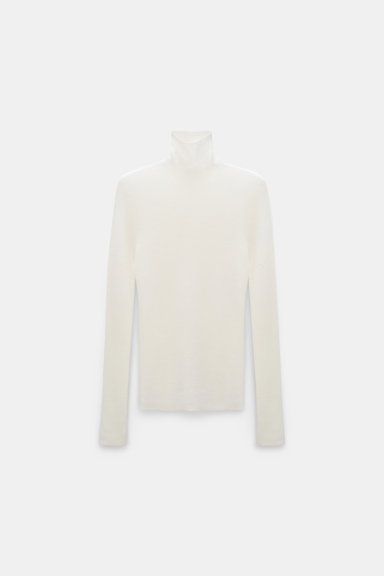 Dorothee Schumacher Rollkragenpullover aus Merino camellia white