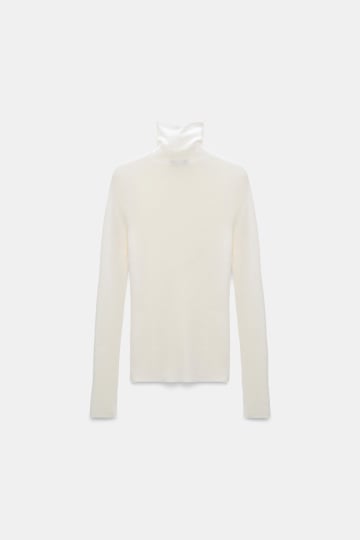 Dorothee Schumacher Rollkragenpullover aus Merino camellia white
