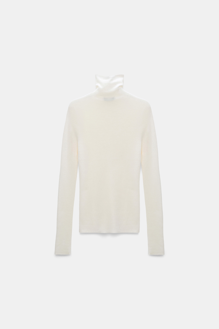 Dorothee Schumacher Seamless turtleneck pullover camellia white