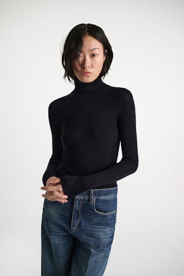 Dorothee Schumacher Rollkragenpullover aus Merino dark navy