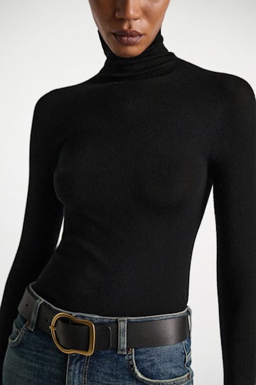 Dorothee Schumacher Rollkragenpullover aus Merino pure black