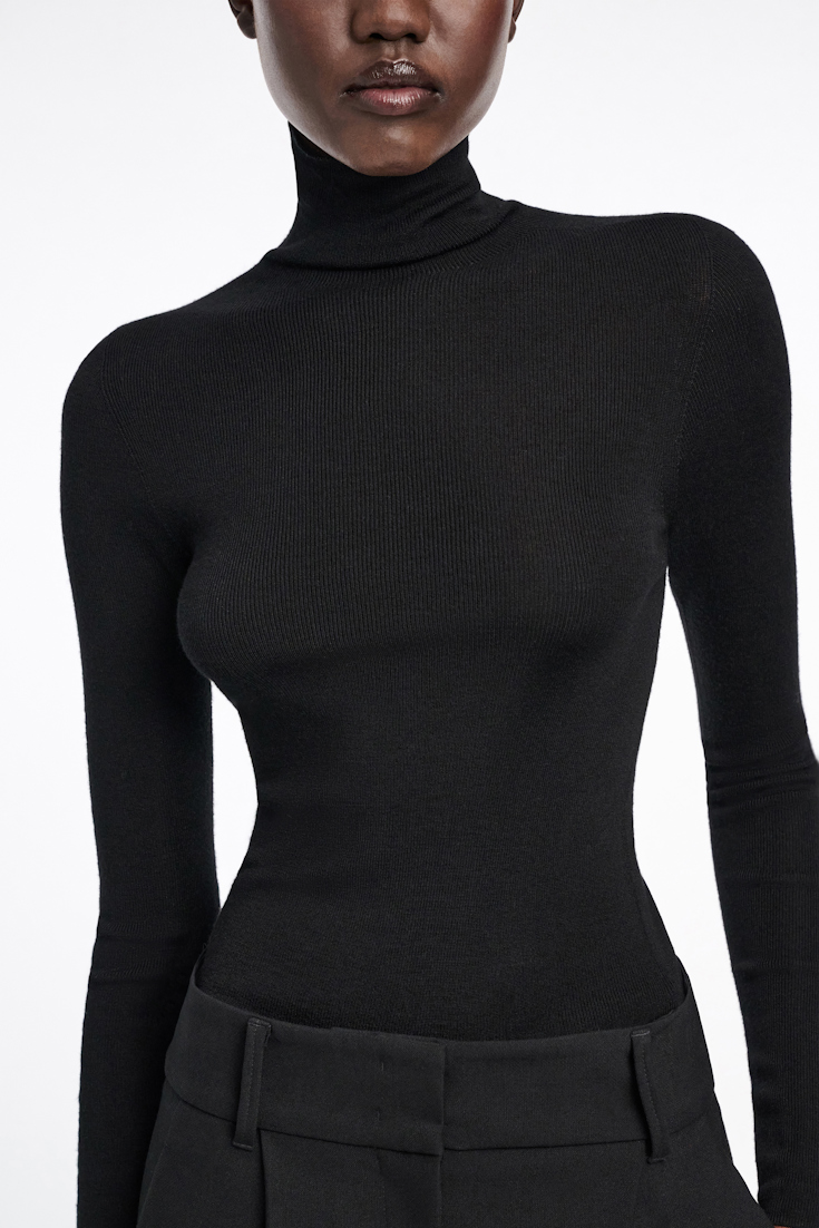 Dorothee Schumacher Rollkragenpullover aus Merino pure black