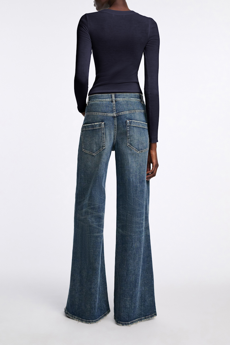 Dorothee Schumacher Pullover mit tiefem Rundhalsausschnitt aus Merino dark navy