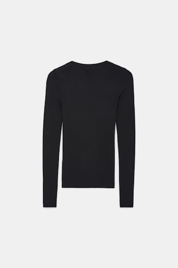 Dorothee Schumacher Pullover mit tiefem Rundhalsausschnitt aus Merino pure black