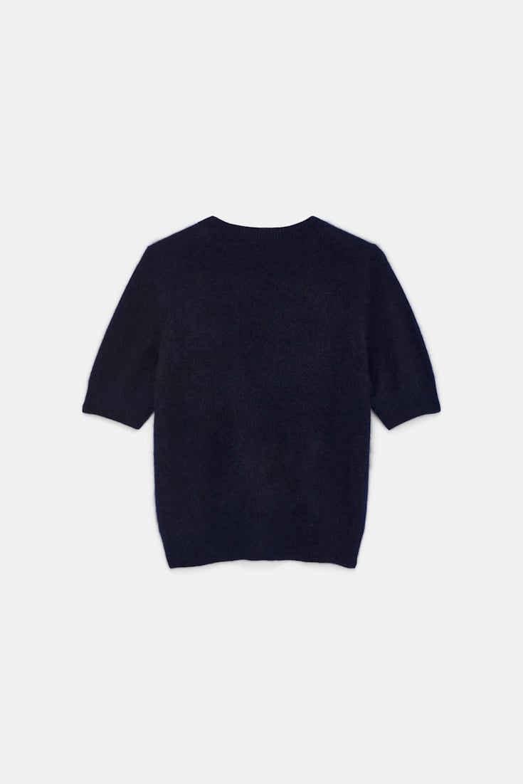 Dorothee Schumacher Merino-cashmere half-sleeve pullover dark navy