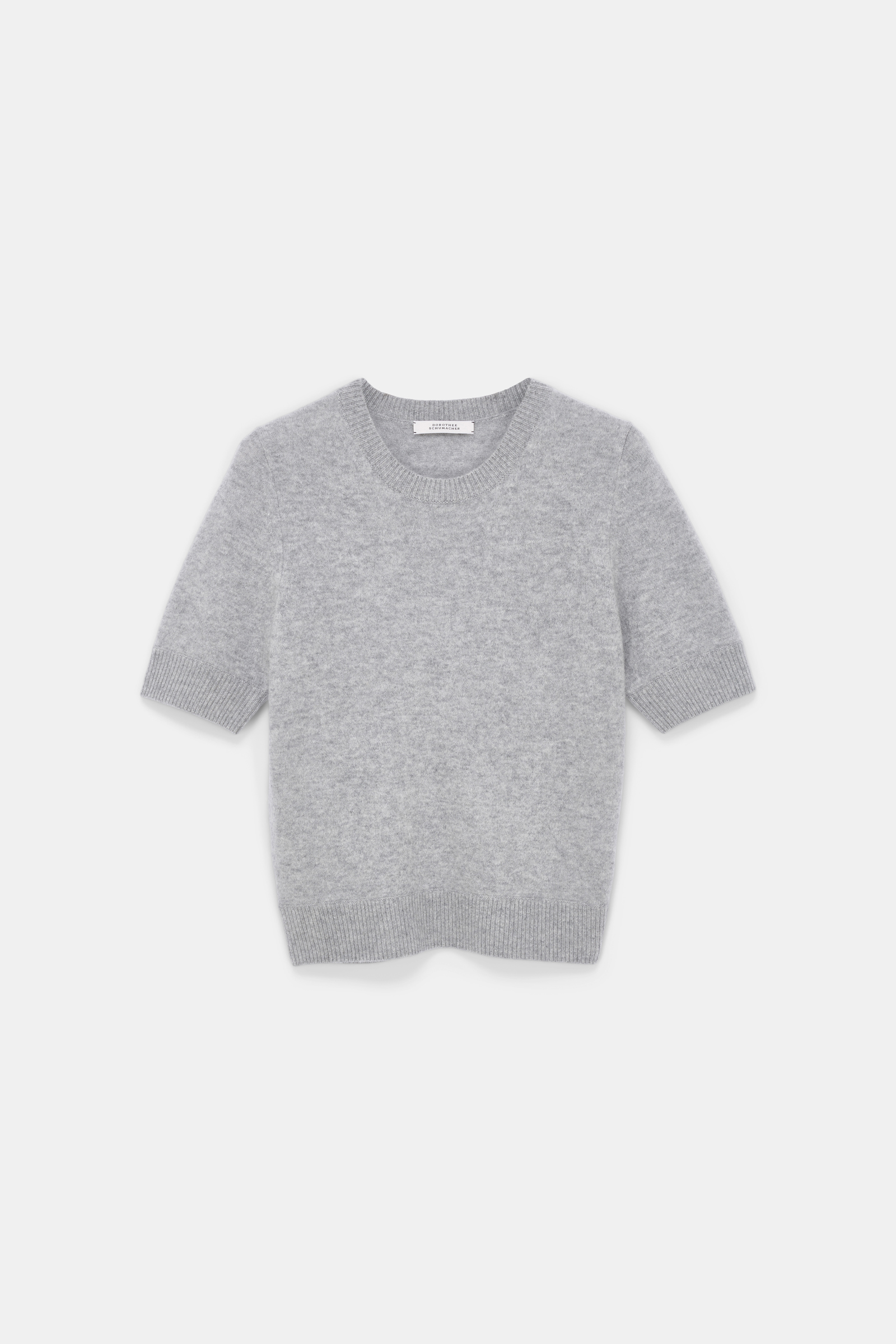 Dorothee Schumacher Fluffy Halbarm-Pullover aus Merino und Kaschmir medium grey