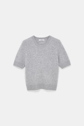 Dorothee Schumacher Fluffy Halbarm-Pullover aus Merino und Kaschmir medium grey