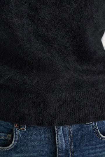 Dorothee Schumacher Fluffy Halbarm-Pullover aus Merino und Kaschmir pure black