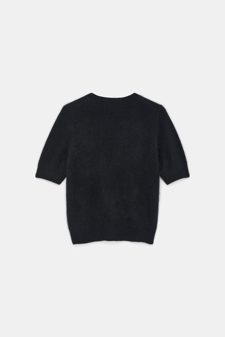 Dorothee Schumacher Merino-cashmere half-sleeve pullover pure black