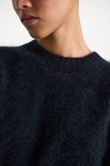 Dorothee Schumacher Fluffy Pullover aus Merino und Kaschmir dark navy