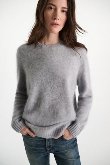 Dorothee Schumacher Fluffy Pullover aus Merino und Kaschmir medium grey