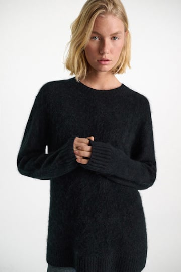 Dorothee Schumacher Fluffy Pullover aus Merino und Kaschmir pure black