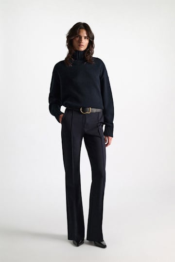 Dorothee Schumacher Turtleneck pullover in Merino-cashmere mix dark navy