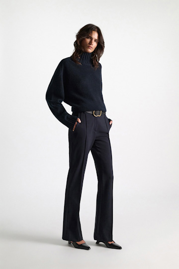 Dorothee Schumacher Turtleneck pullover in Merino-cashmere mix dark navy