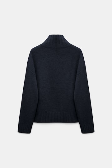 Dorothee Schumacher Turtleneck pullover in Merino-cashmere mix dark navy
