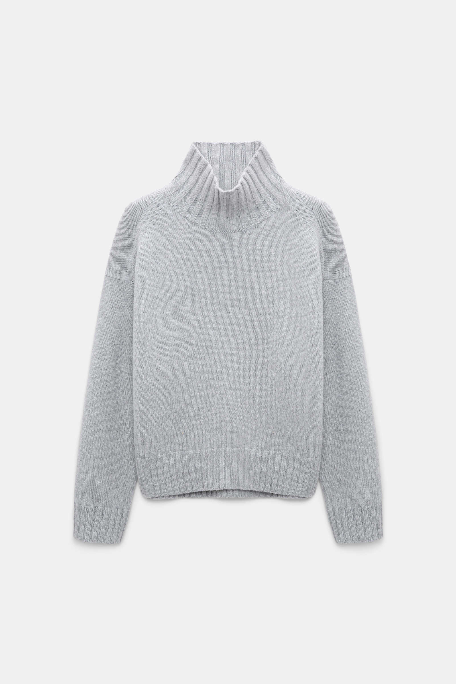 Dorothee Schumacher Turtleneck pullover in Merino-cashmere mix medium grey