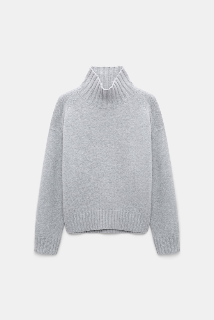 Dorothee Schumacher Turtleneck pullover in Merino-cashmere mix medium grey