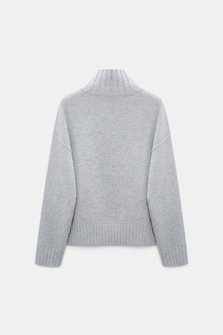 Dorothee Schumacher Turtleneck pullover in Merino-cashmere mix medium grey