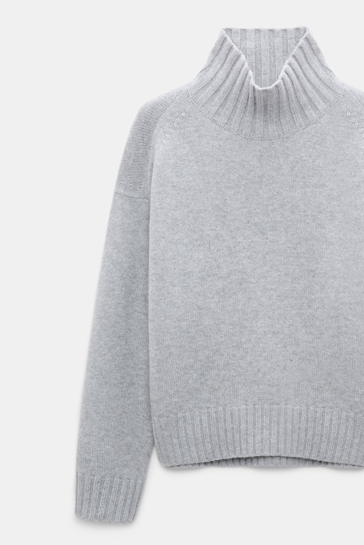 Dorothee Schumacher Turtleneck pullover in Merino-cashmere mix medium grey