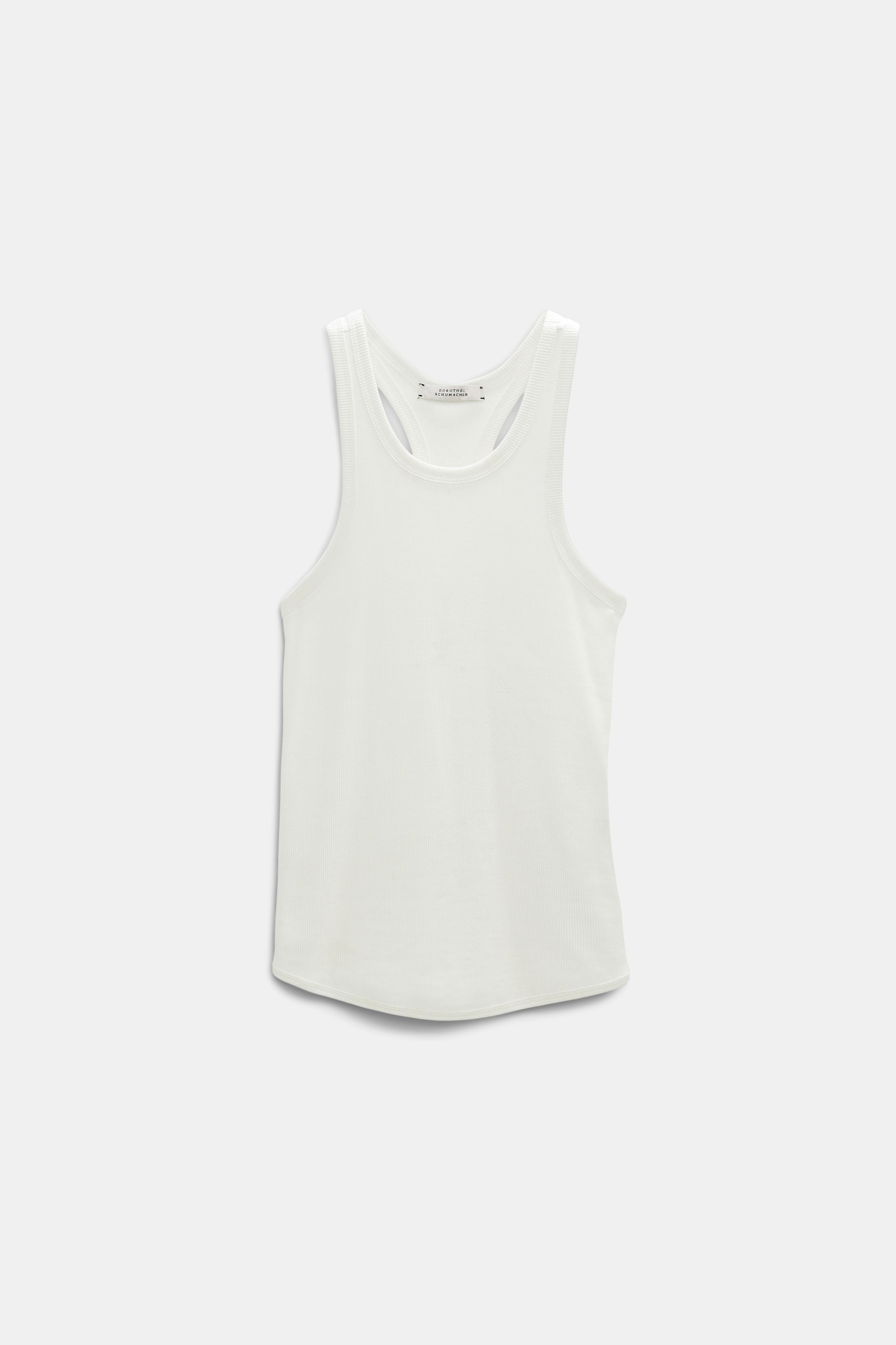 Dorothee Schumacher RIBBED COTTON RACERBACK TANK TOP camellia white