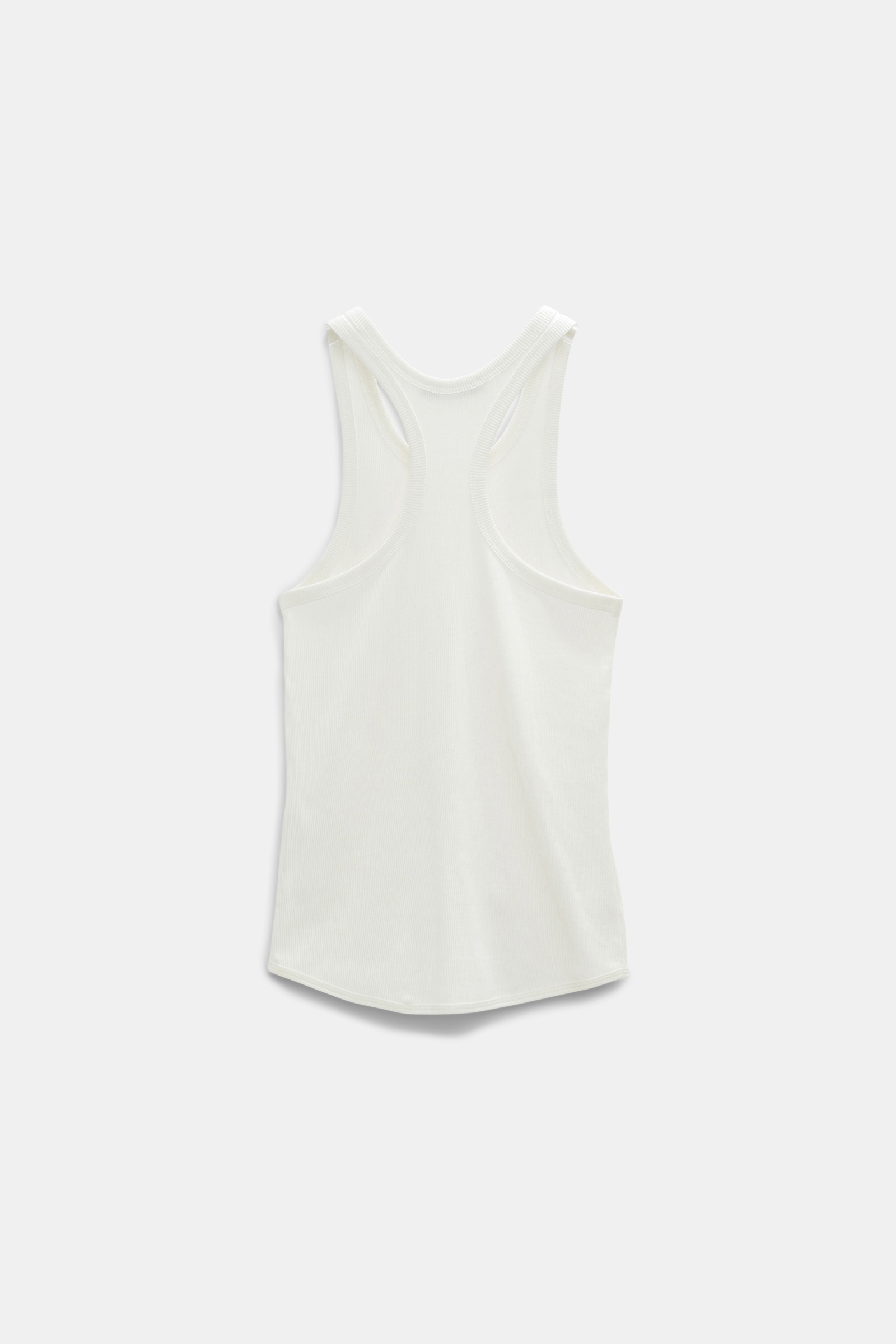 Dorothee Schumacher RIBBED COTTON RACERBACK TANK TOP camellia white