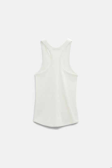 Dorothee Schumacher Fine rib cotton racerback tank top camellia white