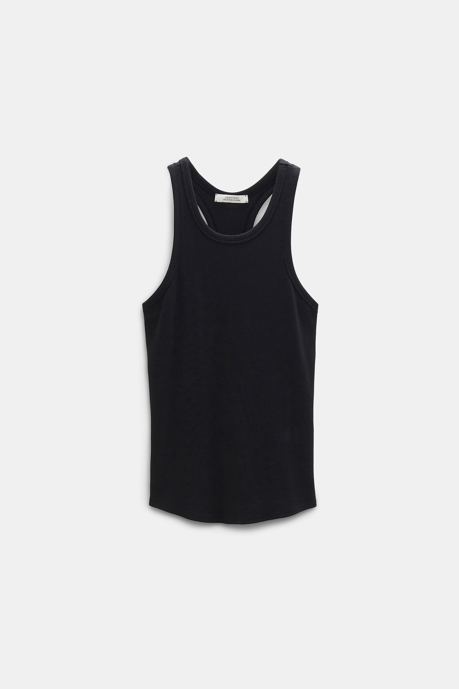 Dorothee Schumacher RIBBED COTTON RACERBACK TANK TOP pure black