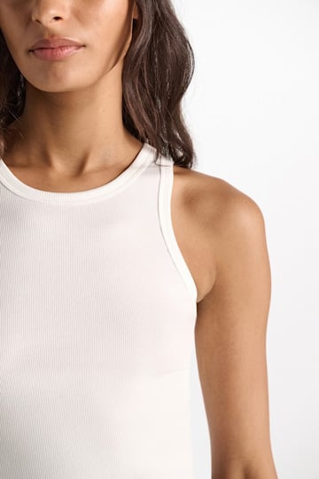 Dorothee Schumacher Ribbed cotton tank top camellia white