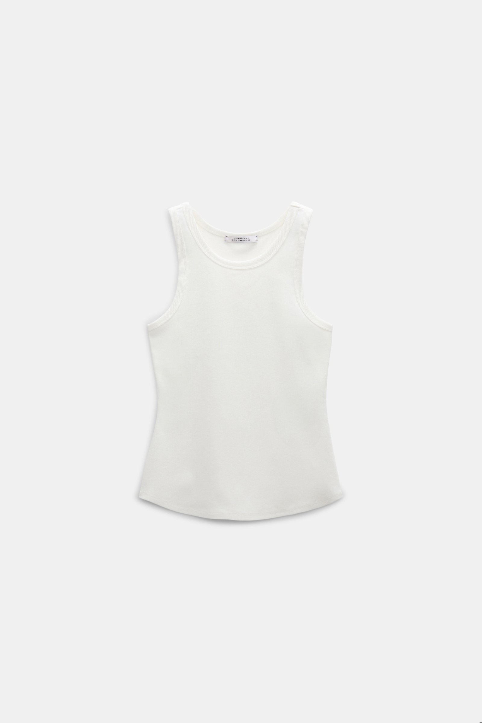 Dorothee Schumacher Ribbed cotton tank top camellia white