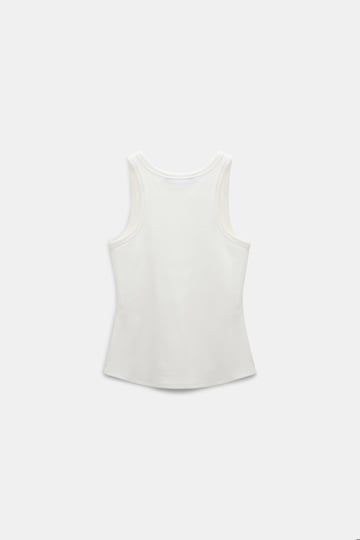 Dorothee Schumacher Ribbed cotton tank top camellia white