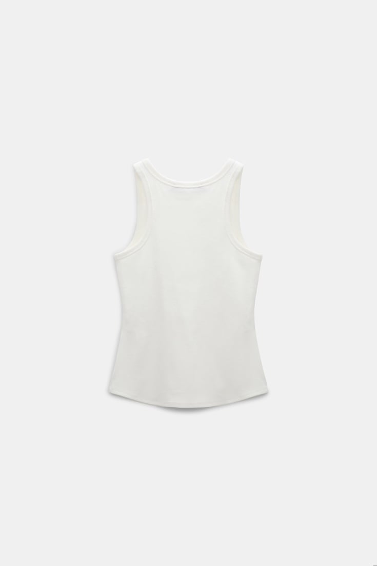 Dorothee Schumacher Ribbed cotton tank top camellia white