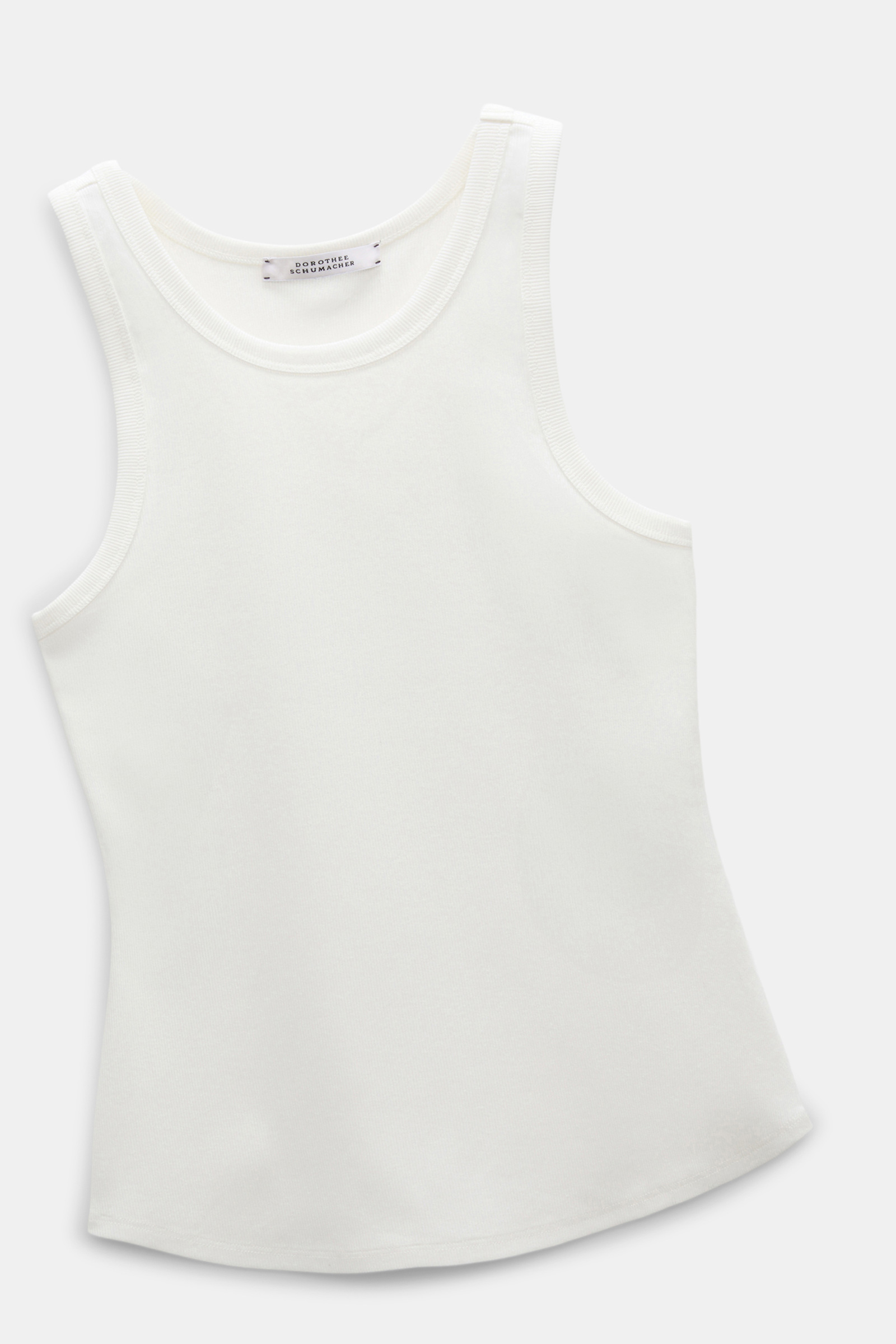 Dorothee Schumacher Ribbed cotton tank top camellia white