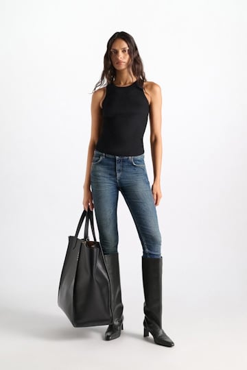 Dorothee Schumacher Ribbed cotton tank top pure black