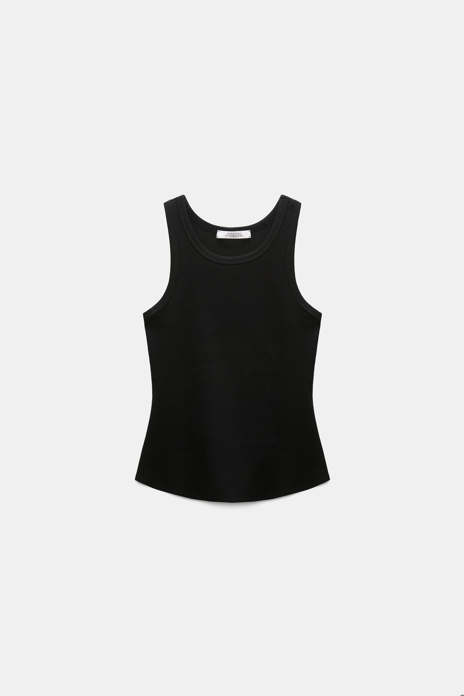 Dorothee Schumacher Ribbed cotton tank top pure black